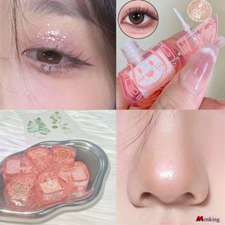 Cappuvini Red Peach Cake Liquid Eye Shadow Sequins Glitter Powder Fine Flash Student Pearlescent Eye Makeup Lying Silkworm Liquid Eye Shadow (monkingstore_th)