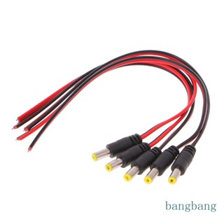 Bang แจ็คเชื่อมต่อปลั๊กไฟ CCTV PSU ตัวผู้ 5 5x2 1 มม. 12V 5 ชิ้น