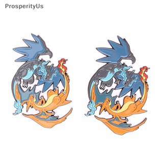 [ProsperityUs] เข็มกลัดโลหะ ลายการ์ตูนโปเกม่อน Charizard Rayquaza Pikachu Kawaii