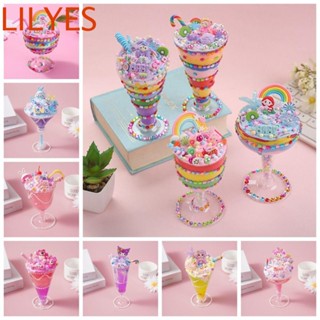 Lilyescub ถ้วยไอศกรีม ดินเหนียว พลาสติก แฮนด์เมด DIY ของเล่นสําหรับเด็ก