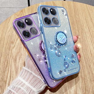 เคสโทรศัพท์มือถือ แบบนิ่ม ลายดอกไม้ ประดับกลิตเตอร์ ไล่โทนสี คุณภาพสูง สําหรับ Oneplus ACE 2V Oneplus ACE Racing ACE Pro Oneplus 11 Pro 10R 10T