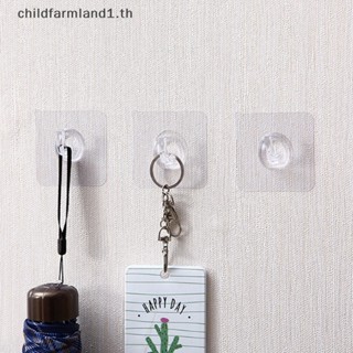 [childfarmland1] ตะขอแขวนผ้าขนหนู แบบใส แข็งแรง มีกาวในตัว สําหรับติดผนัง ประตู 1/10 ชิ้น [TH]