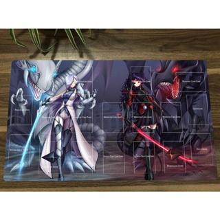 Yu-gi-oh! Yugioh Playmat แผ่นรองเมาส์ ลายมังกร CCG TCG 03 สีน้ําเงิน และสีขาว