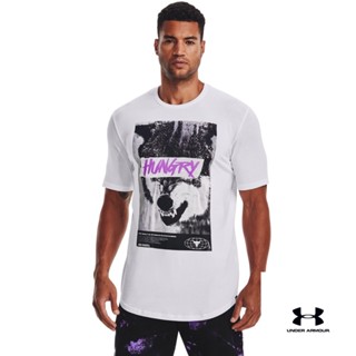 Under Armour UA Mens Project Rock Statement HNGY Short Sleeve อันเดอร์ อาเมอร์ เสื้อออกกำลังกายแขนสั้น สำหรับผู้ชาย