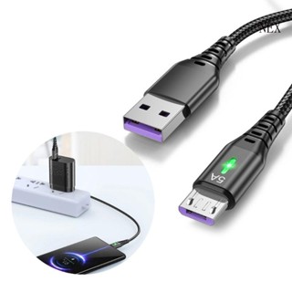 Nex 5A USB ไฟ Led สายเคเบิล USB เป็น MicroUSB ชาร์จเร็ว สายชาร์จข้อมูล สายชาร์จไนล่อนถัก สายชาร์จ Micro