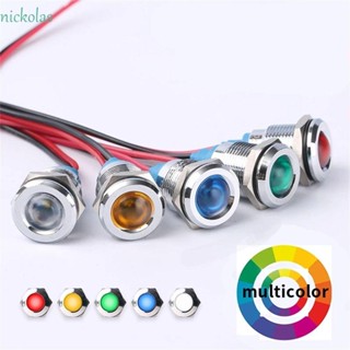 NICKOLAS ไฟแสดงสถานะ LED 110V 220V 3V 6V 12V 24V 6 มม. สีเขียว และสีขาว