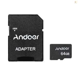 Tosw)andoer การ์ดหน่วยความจํา 64GB Class 10 การ์ด TF และอะแดปเตอร์การ์ด TF สําหรับกล้องติดรถยนต์ โทรศัพท์มือถือ โต๊ะ PC เครื่องเล่นเสียง GPS