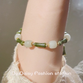 Daidaisy √♥ สร้อยข้อมือไม้ไผ่ธรรมชาติ สไตล์จีนโบราณ สําหรับผู้หญิง