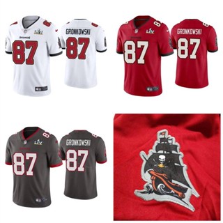 เสื้อกีฬาแขนสั้น ลายทีมชาติฟุตบอล NP2 Tampa Bay Buccaneers NFL Gronkowski No.87 ทรงหลวม สําหรับผู้ชาย และผู้หญิง PN2