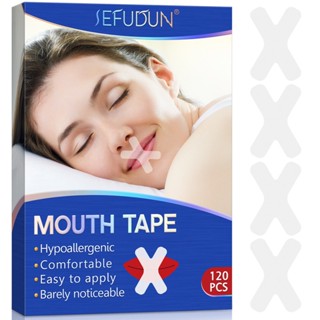 120Pcs Sleep Strip Mouth เทปสำหรับการนอนกรนเพื่อการหายใจทางจมูกที่ดีขึ้นตอนกลางคืนนอนหลับน้อยลงลมหายใจปากและกรน