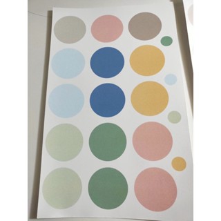 สติ๊กเกอร์วงกลมสีพาสเทลตกแต่ง sticker pastel 2.5 และ 3.5 ซม. กันน้ำ100% สีน่ารัก สวยมาก สติ๊กเกอร์วงกลมสีสวยดีคุ้มถูกมาก