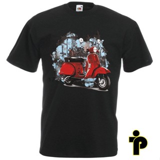 ขายดี เสื้อยืดลําลอง แขนสั้น พิมพ์ลายสกูตเตอร์ Vespa สไตล์วินเทจ แฟชั่นฤดูร้อน สําหรับผู้ชาย ผู้หญิง XS-4XL-5XL-6XL