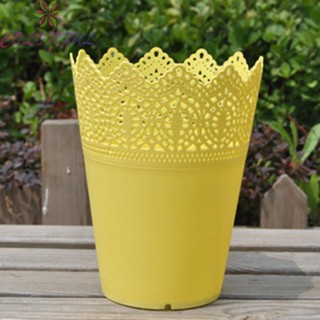 【COLORFUL】Flower Pot Blue Green Height 14cm PP Resin Plastic White Yellow Garden Basket