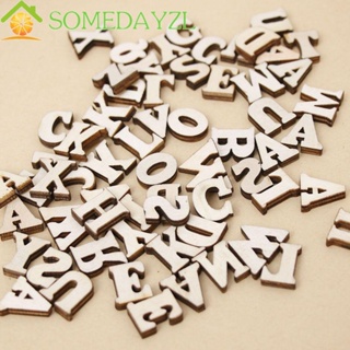 SOMEDAYZL ตัวอักษรไม้ ด้านหลังแบน สําหรับตกแต่งบ้าน 100 ชิ้น