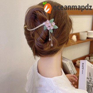 OCEANMAPDZ กิ๊บติดผม รูปดอกไม้น่ารัก ประดับเพชร พลอยเทียม สไตล์เกาหลี เรโทร สําหรับผู้หญิง