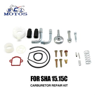 Sclmotos For DELLORT SHA 15.15 Carburetor Repair Kit With Top Cover Gasket Float Idle Main Jet Manifold Sleeve Spring