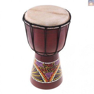 พร้อมส่ง เครื่องดนตรีกลองแอฟริกัน Djembe แบบไม้แกะสลักด้วยมือ ขนาด 6 นิ้ว