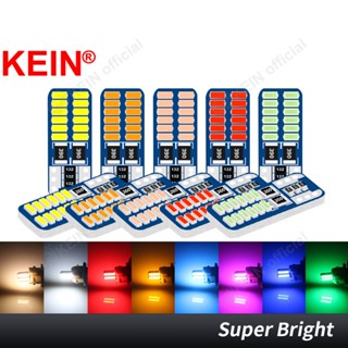 Kein หลอดไฟ Led 12V 24V T10 W5W 194 168 501 24SMD 3014 สีแดง สําหรับติดป้ายทะเบียนรถยนต์ รถบรรทุก 8 สี