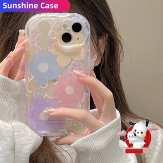 เคสโทรศัพท์มือถือแบบนิ่ม TPU ลายดอกไม้ สีพื้น เรียบง่าย สําหรับ Samsung A04E A03 A03s A04 A04s A13 A23 A24 A33 A34 A53 A73 A12 A14 A22 A52 A52s A32 A51 A50 A50s A30s