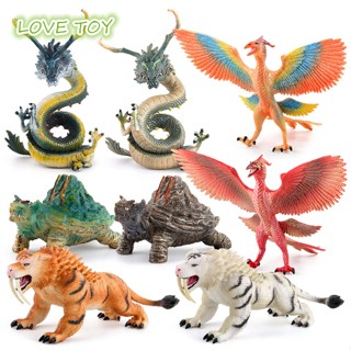 โมเดลฟิกเกอร์ Nkodok Mythical Creatures Dragon Tortoise Vermilion Bird White Tiger ของเล่นสําหรับเด็ก