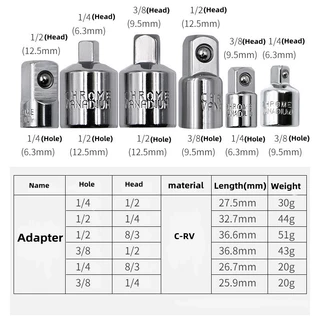 อะแดปเตอร์ประแจวงล้อ 1/4 Turn 3/8 Turn 1/2 Large Flying Turn Small Flying CR-V Chrome Vanadium Steel