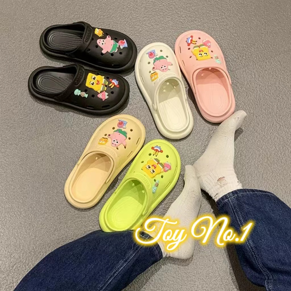 ToyNo.1 พร้อมส่ง "TO-BPS/TO-SWE/TO-STQ/TO-PIG" รองเท้าหัวโต แบบสวมพื้นเรียบ ตุ๊กตาลายการ์ตูน