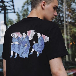 Ripndip mean เสื้อยืดแขนสั้นลําลอง ผ้าฝ้าย คอกลม พิมพ์ลายแมว ทรงหลวม แนวสตรีท สําหรับสตรีท