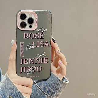 เคสโทรศัพท์มือถือ ซิลิโคนแข็ง ลายเซ็น ROSE LISA สําหรับ 14Promax 14Pro 14 13Promax 13Pro 13 12Promax 12Pro 12 11