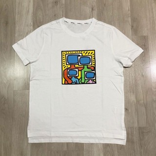 เสื้อยืดแขนสั้น ผ้าฝ้าย พิมพ์ลาย Keith Harings แฟชั่นฤดูร้อน สําหรับคู่รัก