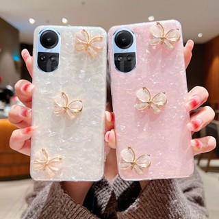 ใหม่ เคสโทรศัพท์มือถือนิ่ม แบบใส ลายผีเสื้อ สามตัว แวววาว สําหรับ Oppo Reno10 Pro Reno 10 Pro+ 5G 2023 Reno10Pro+