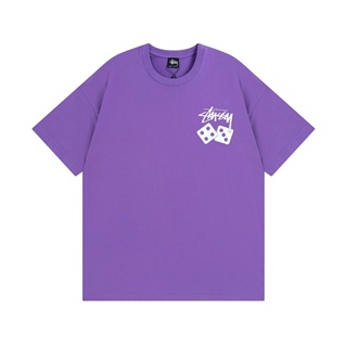 Stussy-เสื้อยืดแขนสั้น พิมพ์ลายลูกเต๋า สไตล์คลาสสิก แฟชั่นใหม่ล่าสุด สําหรับผู้ชาย และผู้หญิง E7Yty