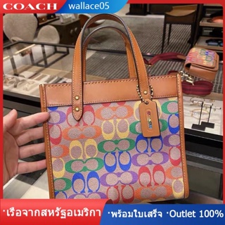 Field Tote 22 In Rainbow C5142 กระเป๋าผู้หญิง COAC H กระเป๋าสะพายข้าง