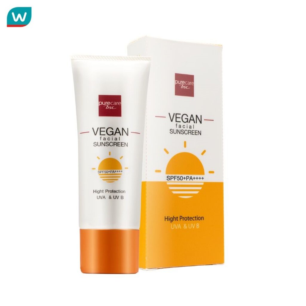 Pure Care เพียวแคร์ บีเอสซี วีแกน เฟเชี่ยล ซันสกรีน SPF50+ PA++++ 25ก.