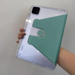 360°เคสหนังอะคริลิคใส หมุนได้ สําหรับ Xiaomi Pad 6 MiPad 5 MiPad 6 Pro 11 นิ้ว