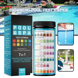 7 in 1 Pool Test Strips 100 Strips Spa Test Strips for Hot Tub Water Pool Test