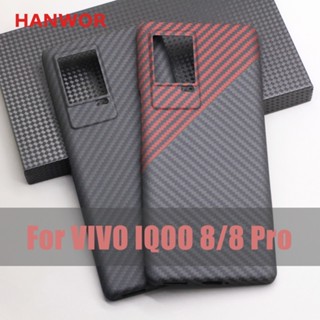 Hanwor เคสโทรศัพท์มือถือ คาร์บอนไฟเบอร์ บางมาก กันกระแทก สําหรับ VIVO IQOO 8 Pro IQOO 8