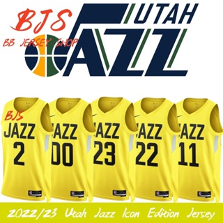 【BJS �� เสื้อกีฬาแขนสั้น ลายทีม Utah Jazz Icon Edition Jersey NO. 2022/23 00clarkson ลูกบาสเก็ตบอล