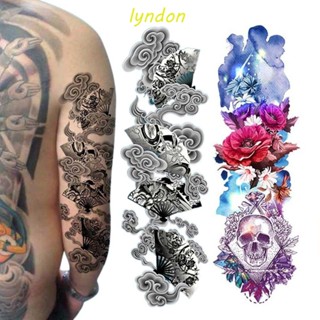 สติกเกอร์รอยสักชั่วคราว LYNDON ลายเท้านก และดอกบัว สําหรับผู้หญิง