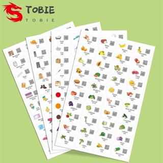 Tobie สติกเกอร์ฉลาก ลายการ์ตูนภาษาอังกฤษ กันน้ํา เสริมการเรียนรู้เด็กก่อนวัยเรียน