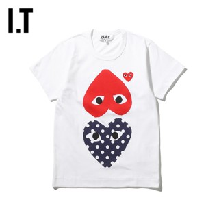 เสื้อยืดแขนสั้นลําลอง พิมพ์ลาย It CDG PLAY COMME des GARCONS Rei Kawakubo แฟชั่นฤดูใบไม้ผลิ และฤดูร้อน สําหรับผู้หญิง