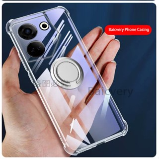 เคสซิลิโคน TPU แบบใส กันกระแทก พร้อมแหวนแม่เหล็ก สําหรับ Tecno Camon 20 Pro 5G Camon 20 Pro 4G