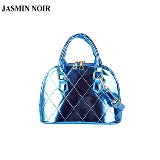 Jasmin NOIR กระเป๋าถือ กระเป๋าสะพายไหล่ หนังเทียม ลายสก๊อต สไตล์เกาหลี สําหรับสตรี