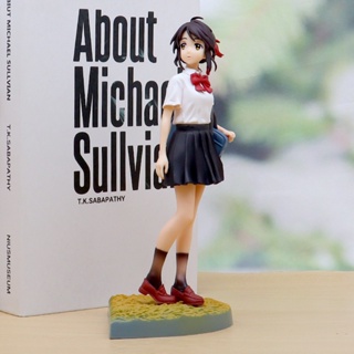 โมเดลฟิกเกอร์ PVC รูปการ์ตูนอนิเมะ Your Name Miyamizu Mitsuha ขนาด 21 ซม. เหมาะกับของขวัญ ของเล่นสะสม สําหรับตกแต่ง