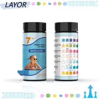 Lay 7-In-1 แถบทดสอบปัญหาน้ํา PET ความแม่นยําสูง 100ct สําหรับตู้ปลา สระว่ายน้ํา สปา