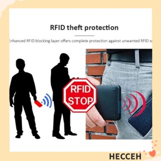 Hecceh RFID กระเป๋าสตางค์ โลหะ บล็อก RFID สไตล์ธุรกิจ สําหรับผู้ชาย