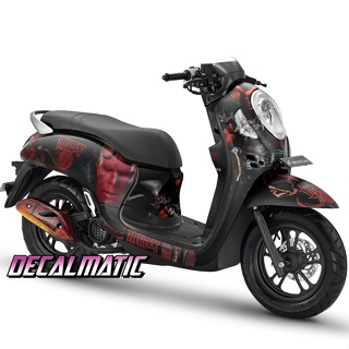 สติกเกอร์ แบบเต็มตัว และแดชบอร์ด สําหรับ Honda Scoop 2012-2023 Hellboy