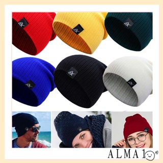 ALMA หมวกบีนนี่ลําลอง ผ้าถัก มี 12 สี สําหรับผู้หญิง และผู้ชาย