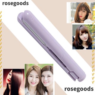 Rosegoods1 เครื่องม้วนผมเซรามิก แบบพกพา ขนาดเล็ก 2 in 1 สําหรับผู้หญิง