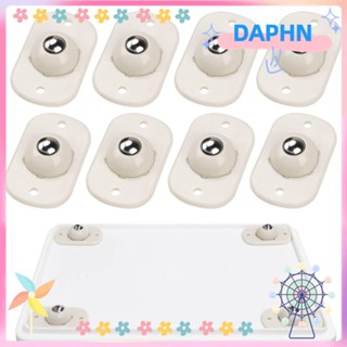 DAPHS ล้อเลื่อน สเตนเลส 304 ABS ขนาดเล็ก 4.5 ซม. * 2.8 ซม. สีขาว 8 ชิ้น สําหรับเฟอร์นิเจอร์ กล่องเก็บของ