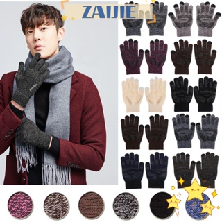 Zaijie24 ถุงมือเต็มนิ้ว แบบหนา หน้าจอสัมผัส ให้ความอบอุ่น แฟชั่นใหม่ สําหรับเล่นกีฬากลางแจ้ง